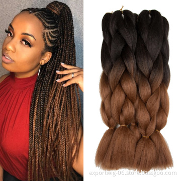 24inch cheap synthetic Hair Box Braids Jumbo crochet braided hair extension bulk pre stretched expression braiding hair